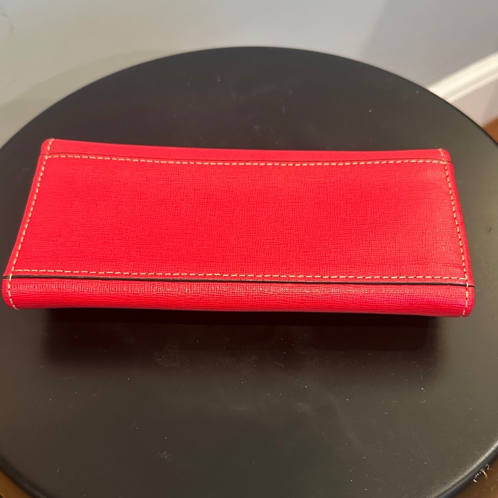 Dooney & Bourke Saffiano Leather Folded Zip Bifold Wallet – Red - Picture 3 of 5